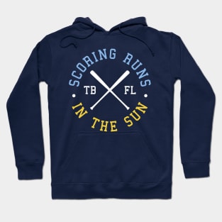 Tampa Bay 'Scoring Runs in the Sun' Baseball T-Shirt: Celebrate Tampa's Love for Baseball with Sunny Style! Hoodie